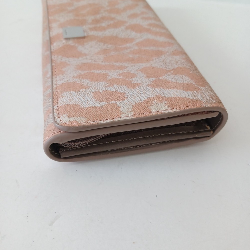 Lodis Metallic Animal Leopard Print Wallet Clutch Peach Pink Silver‎ Bi-Fold - Picture 6 of 10